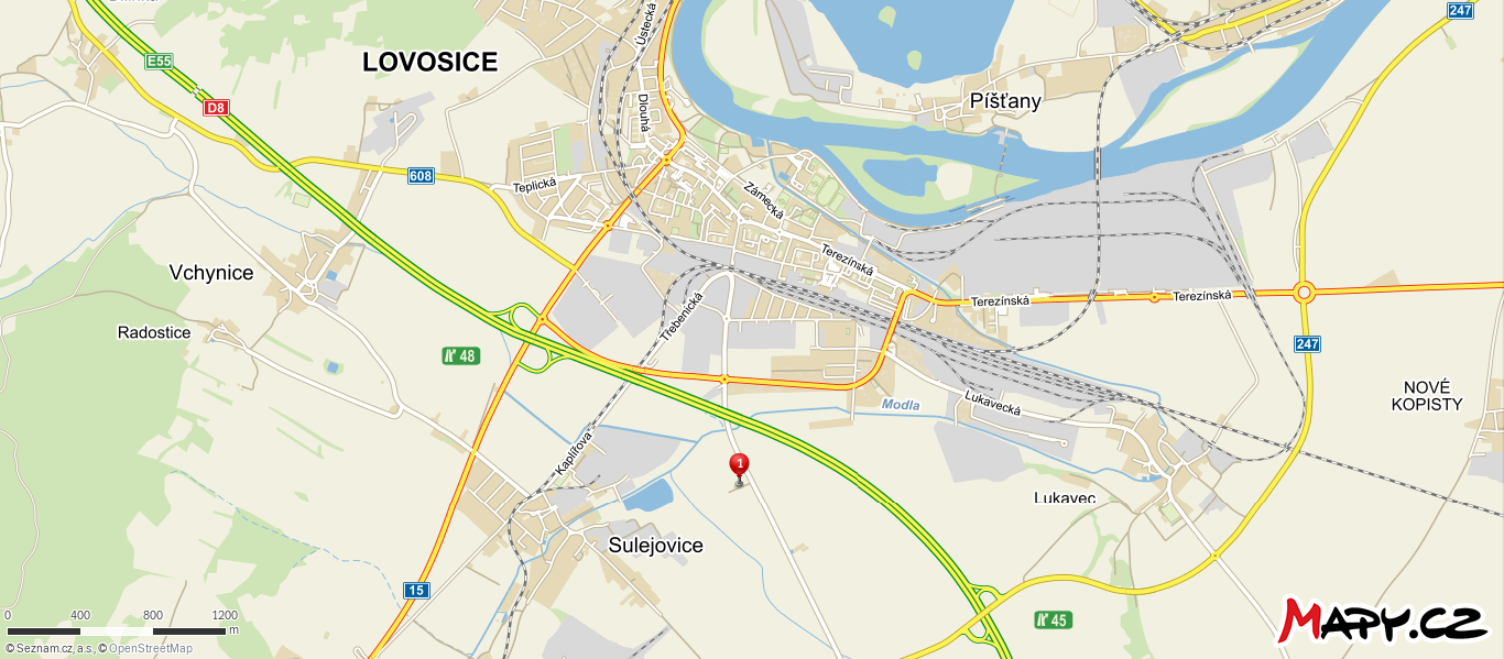 Mapa umístění prodejny z původního webu školky