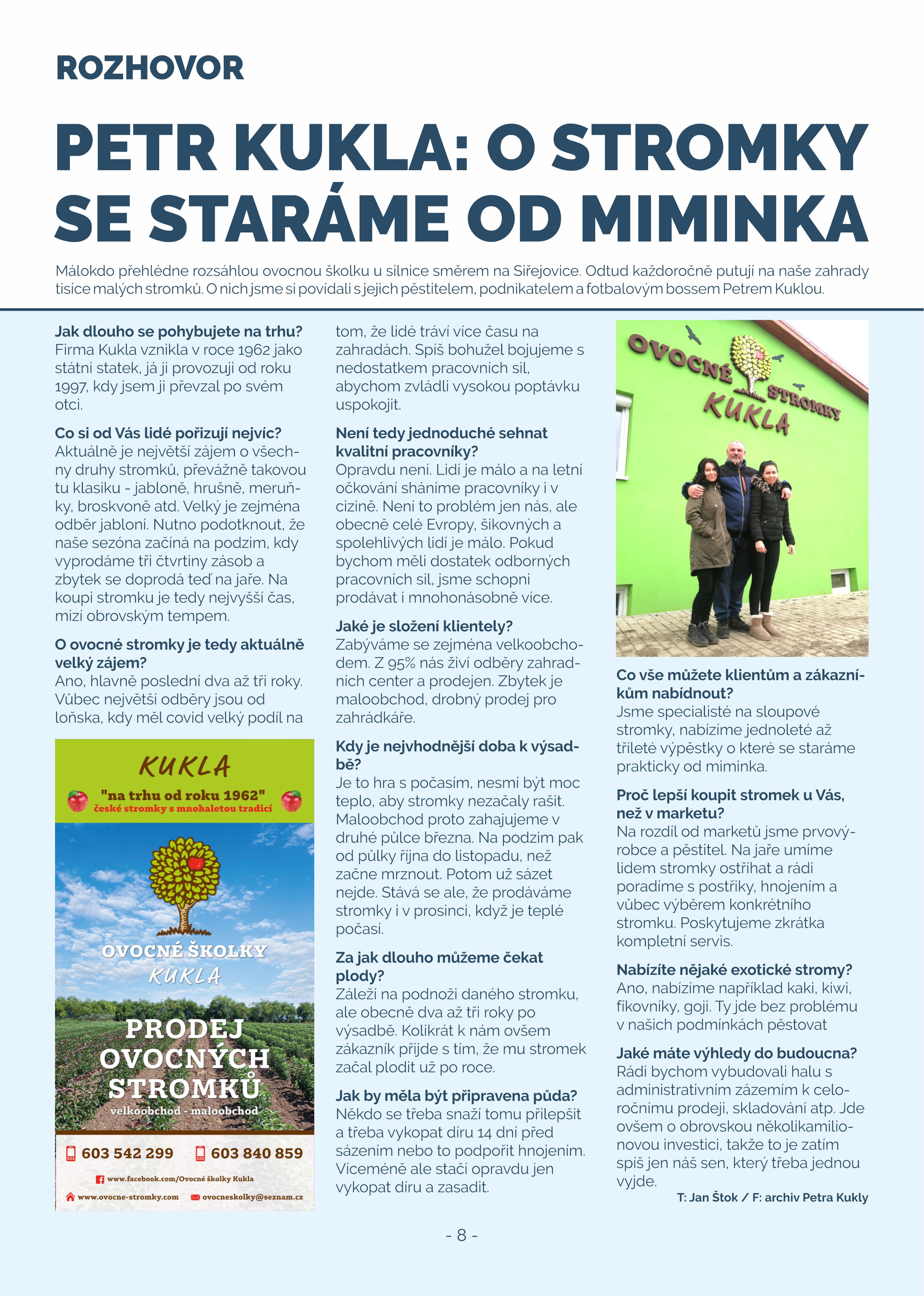 Rozhovor zveřejněný na původním webu školky